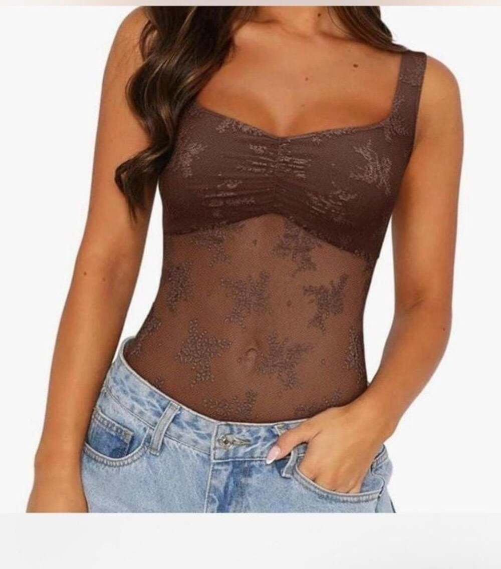 Brown lace bodysuit